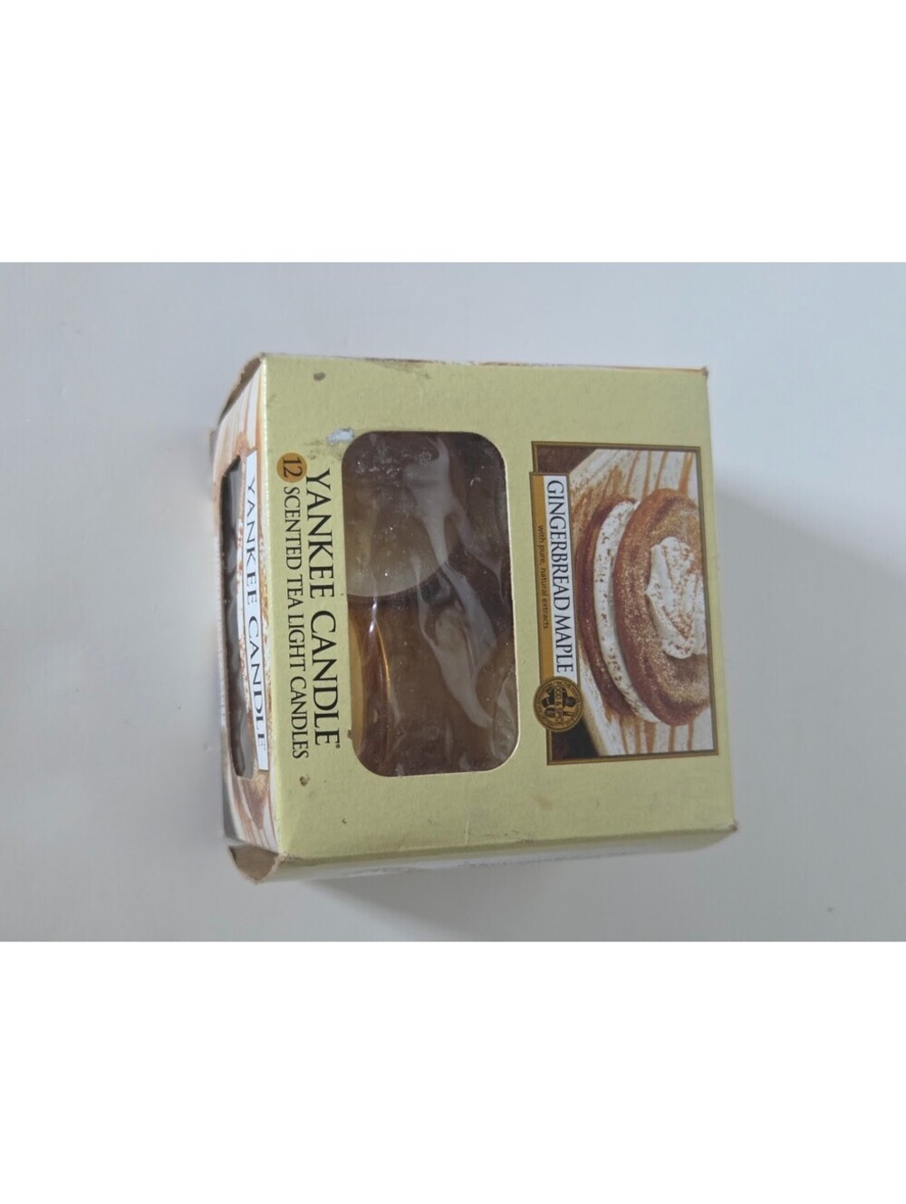 Yankee Candle Gingerbread Maple 12-Pack Scented Tea Light Candles 4.2 oz Box